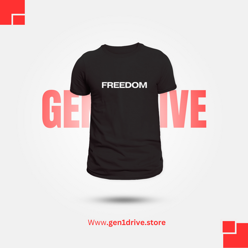 "FREEDOM" Minimal Statement Tee – Black Edition