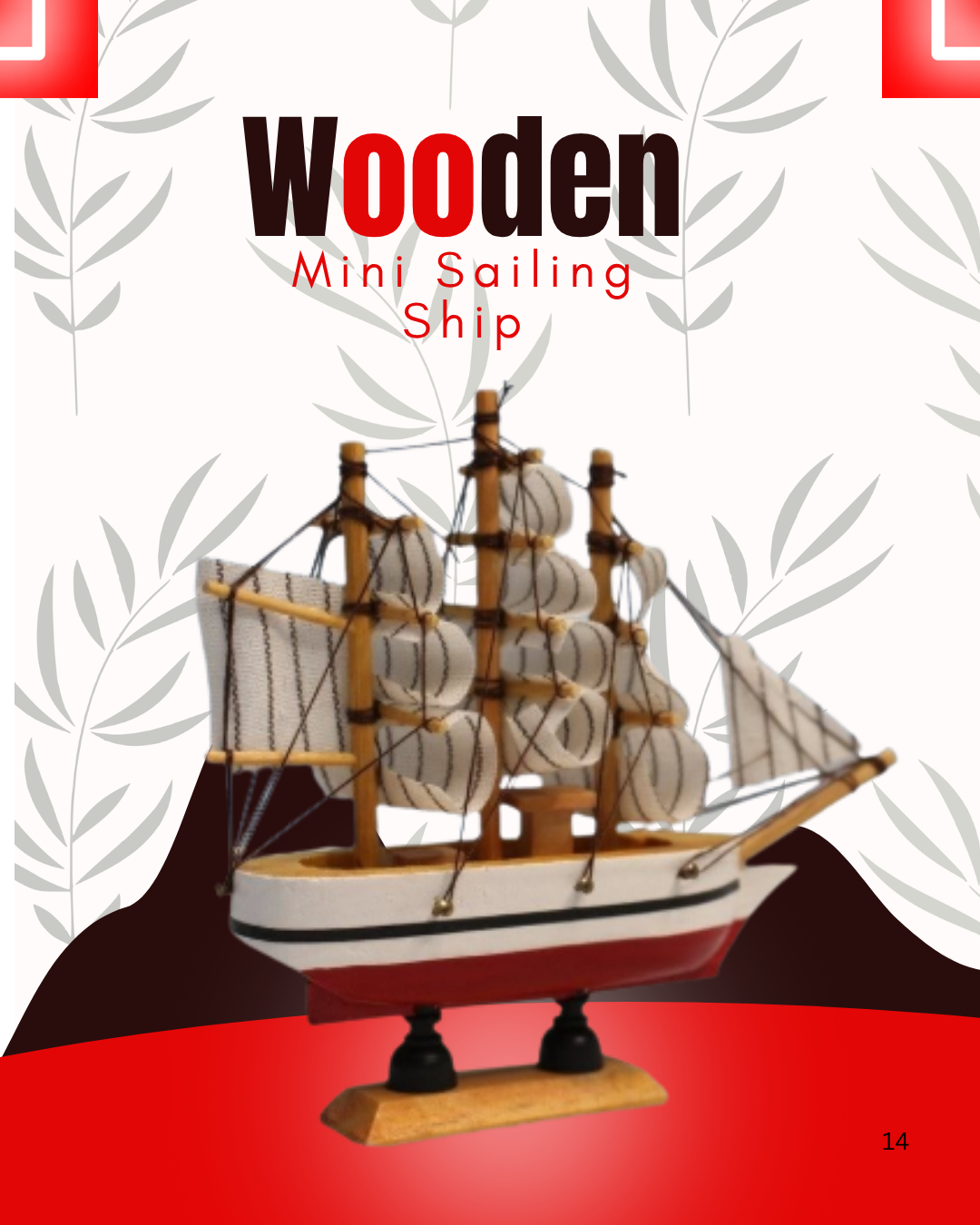 Mini Wooden Sailing Ship – Nautical Decor for Flowers or Collectors